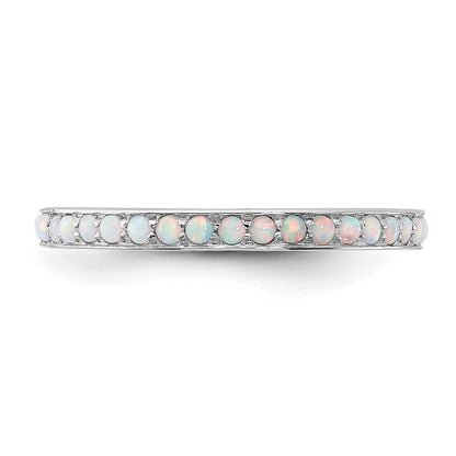 Sterling Silver Stackable Expressions Created Opal Ring