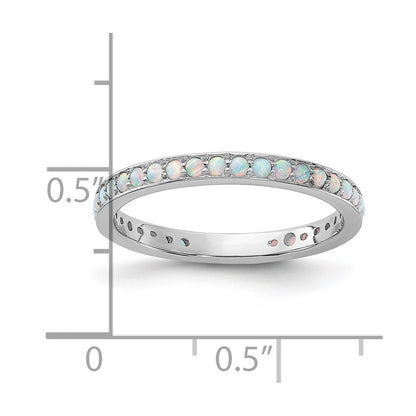 Sterling Silver Stackable Expressions Created Opal Ring
