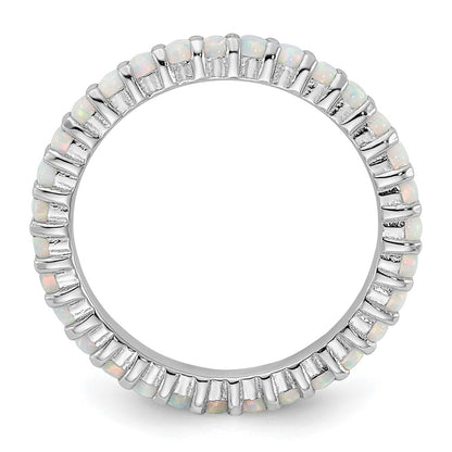 Sterling Silver Stackable Expressions Created Opal Ring