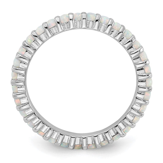 Sterling Silver Stackable Expressions Created Opal Ring