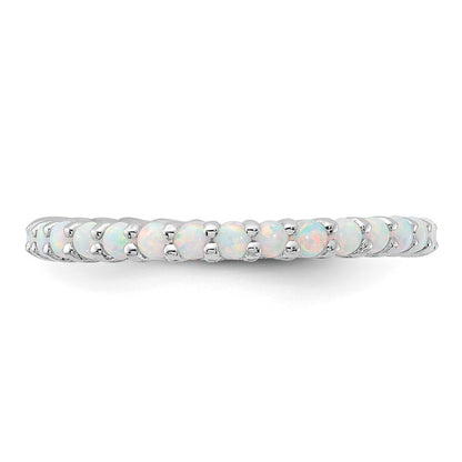 Sterling Silver Stackable Expressions Created Opal Ring