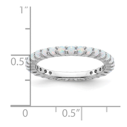 Sterling Silver Stackable Expressions Created Opal Ring