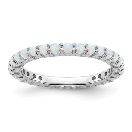 Sterling Silver Stackable Expressions Created Opal Ring