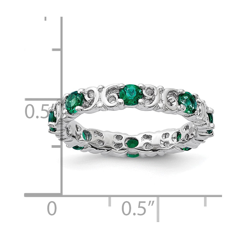Sterling Silver Stackable Expressions Created Emerald Ring