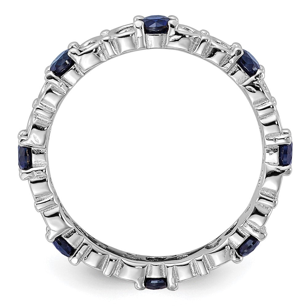 Sterling Silver Stackable Expressions Created Sapphire Ring
