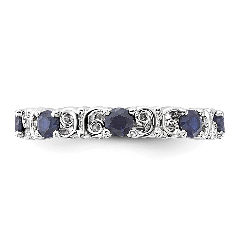 Sterling Silver Stackable Expressions Created Sapphire Ring