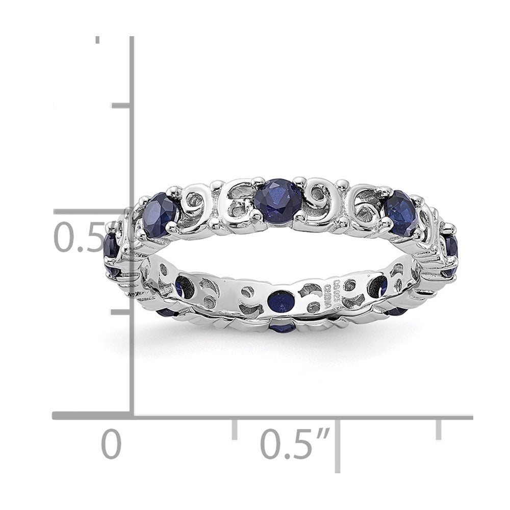 Sterling Silver Stackable Expressions Created Sapphire Ring
