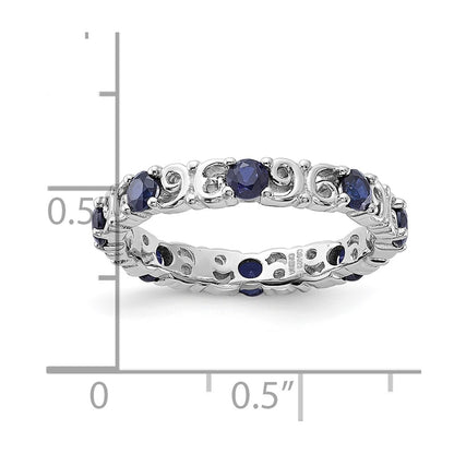 Sterling Silver Stackable Expressions Created Sapphire Ring