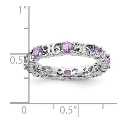 Sterling Silver Stackable Expressions Amethyst Ring