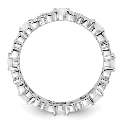 Sterling Silver Stackable Expressions Created Opal Ring