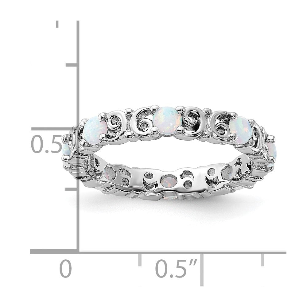 Sterling Silver Stackable Expressions Created Opal Ring