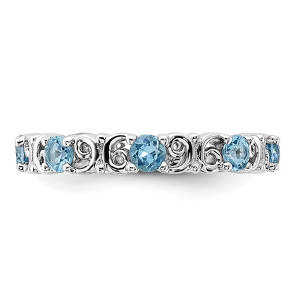 Sterling Silver Stackable Expressions Blue Topaz Ring