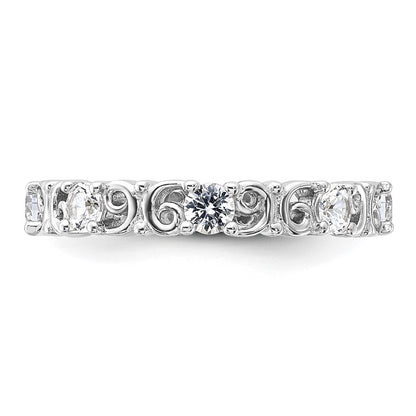 Sterling Silver Stackable Expressions Created White Sapphire Ring