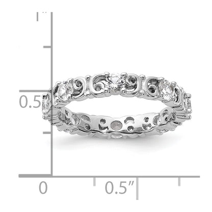 Sterling Silver Stackable Expressions Created White Sapphire Ring
