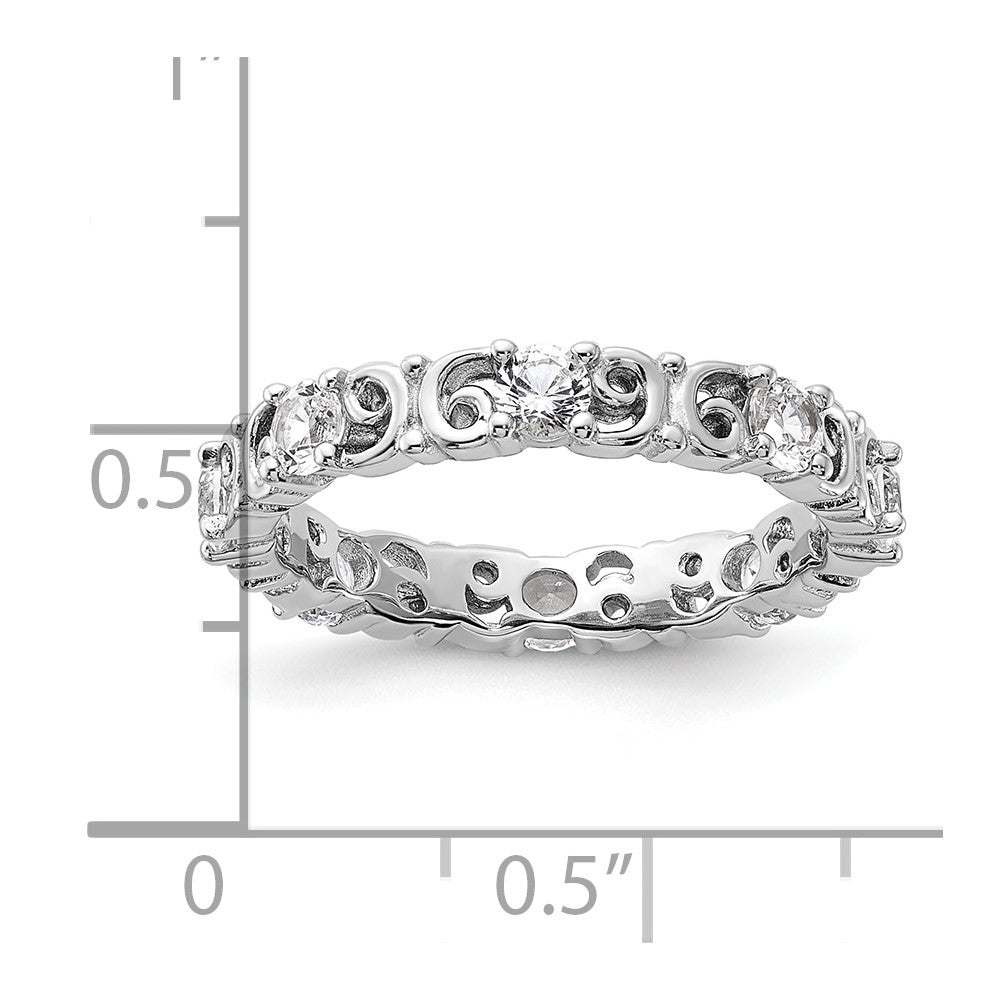 Sterling Silver Stackable Expressions Created White Sapphire Ring