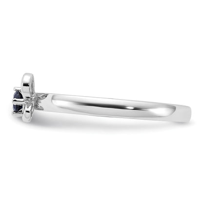 Sterling Silver Stackable Expressions Created Sapphire Ring