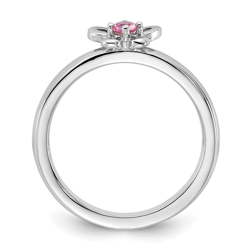 Sterling Silver Stackable Expressions Created Pink Sapphire Ring