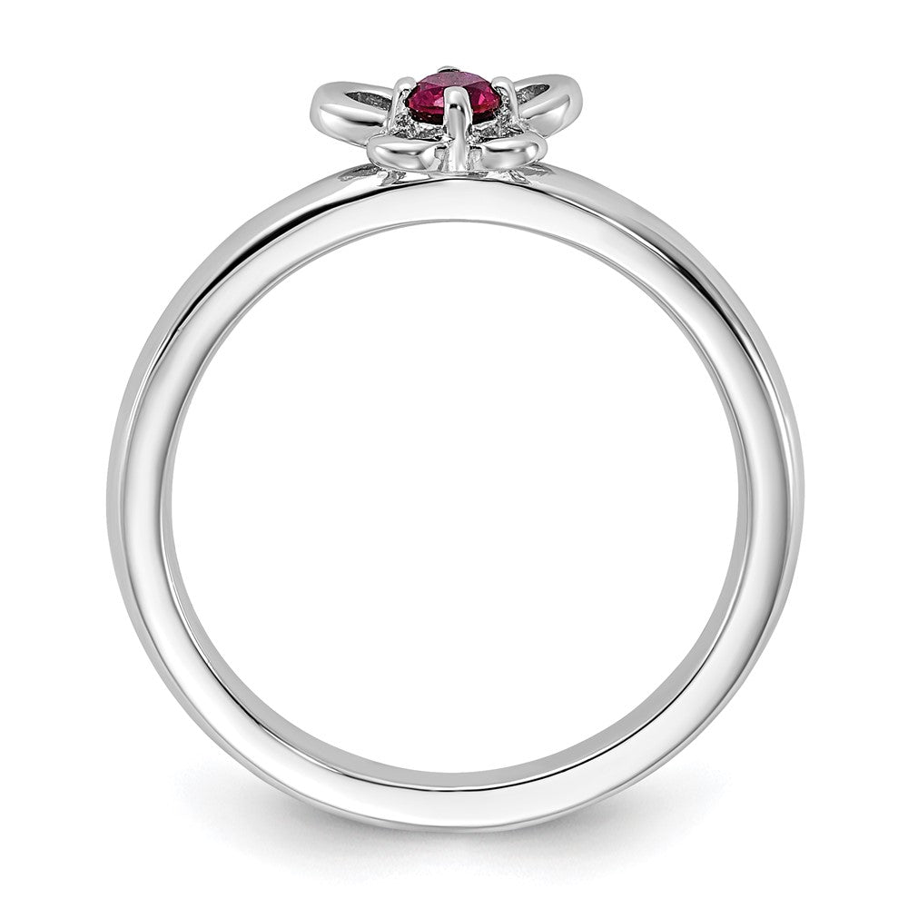 Sterling Silver Stackable Expressions Created Ruby Ring