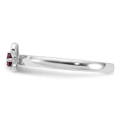 Sterling Silver Stackable Expressions Created Ruby Ring