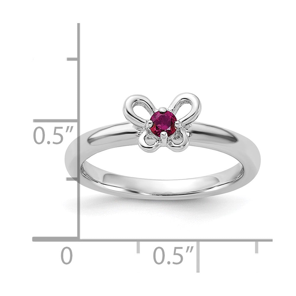 Sterling Silver Stackable Expressions Created Ruby Ring