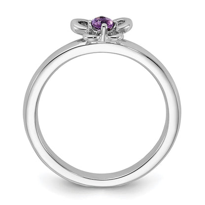 Sterling Silver Stackable Expressions Amethyst Ring