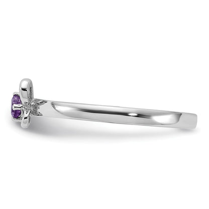 Sterling Silver Stackable Expressions Amethyst Ring
