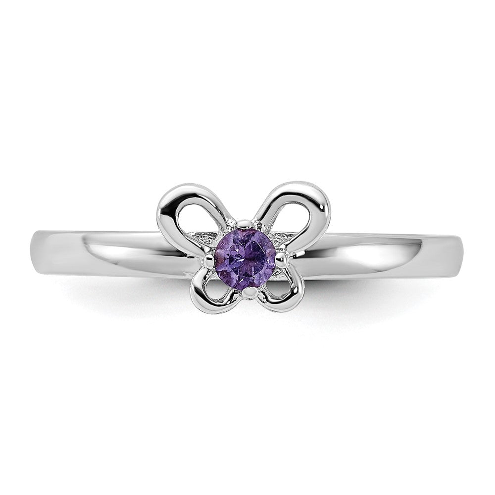 Sterling Silver Stackable Expressions Amethyst Ring