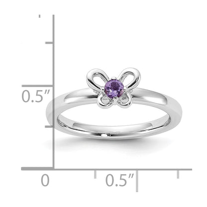 Sterling Silver Stackable Expressions Amethyst Ring