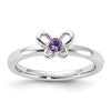 Sterling Silver Stackable Expressions Amethyst Ring