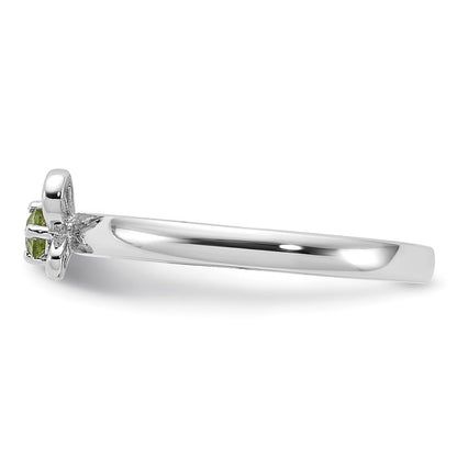 Sterling Silver Stackable Expressions Peridot Ring