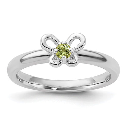 Sterling Silver Stackable Expressions Peridot Ring