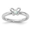 Sterling Silver Stackable Expressions Created Opal Ring
