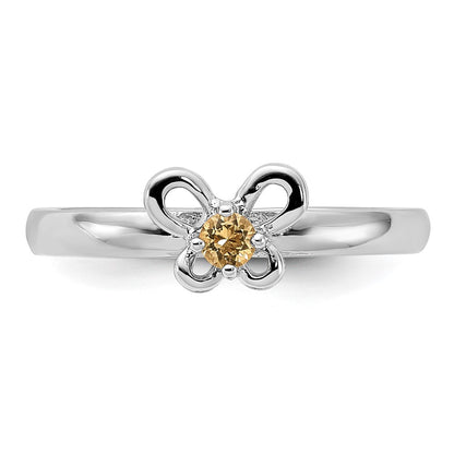 Sterling Silver Stackable Expressions Citrine Ring