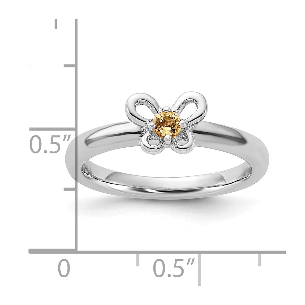 Sterling Silver Stackable Expressions Citrine Ring