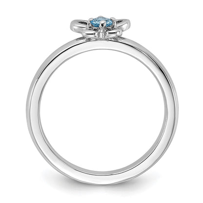 Sterling Silver Stackable Expressions Blue Topaz Ring