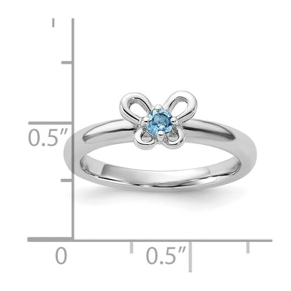 Sterling Silver Stackable Expressions Blue Topaz Ring