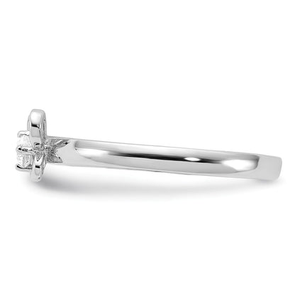 Sterling Silver Stackable Expressions Created White Sapphire Ring