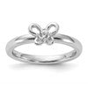 Sterling Silver Stackable Expressions Created White Sapphire Ring