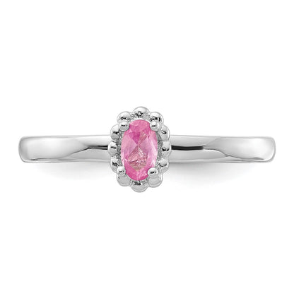 Sterling Silver Stackable Expressions Created Pink Sapphire Ring