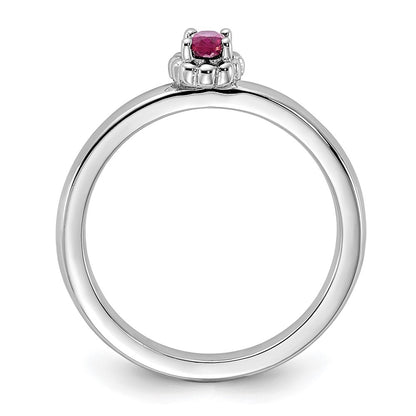 Sterling Silver Stackable Expressions Created Ruby Ring