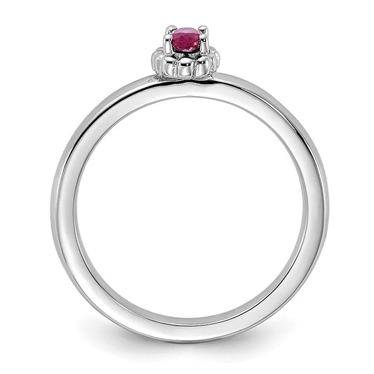 Sterling Silver Stackable Expressions Created Ruby Ring
