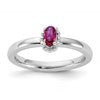 Sterling Silver Stackable Expressions Created Ruby Ring