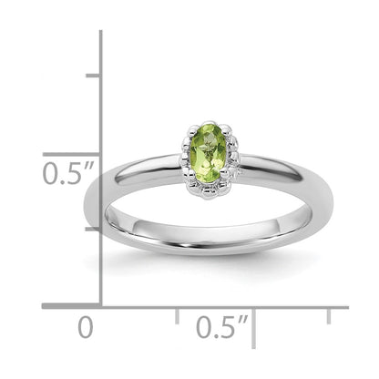 Sterling Silver Stackable Expressions Peridot Ring