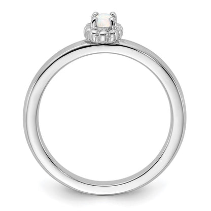Sterling Silver Stackable Expressions Created Opal Ring