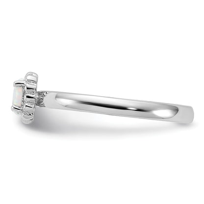 Sterling Silver Stackable Expressions Created Opal Ring