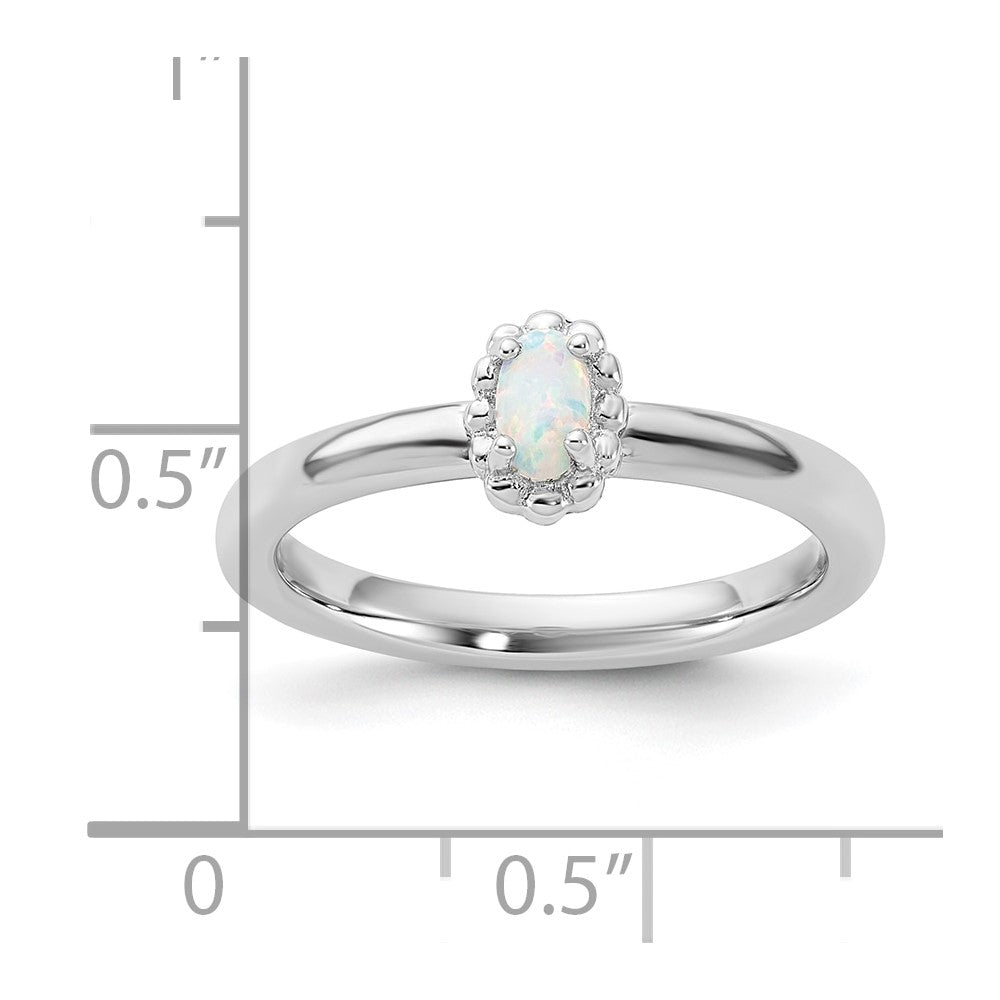 Sterling Silver Stackable Expressions Created Opal Ring