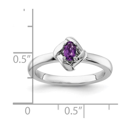 Sterling Silver Stackable Expressions Amethyst Ring