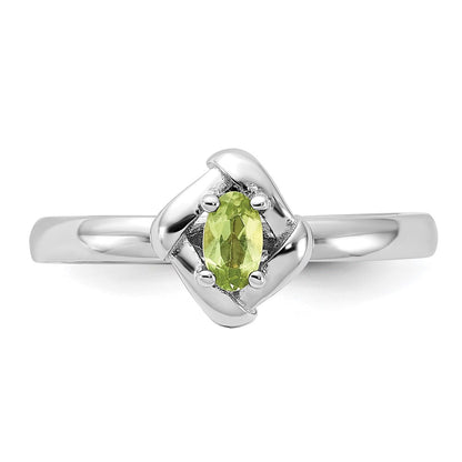 Sterling Silver Stackable Expressions Peridot Ring