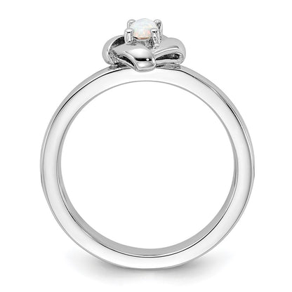 Sterling Silver Stackable Expressions Created Opal Ring