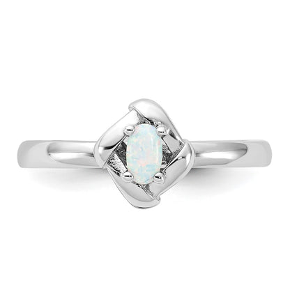 Sterling Silver Stackable Expressions Created Opal Ring